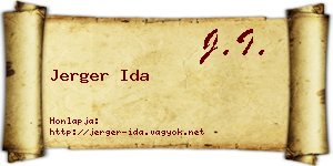 Jerger Ida névjegykártya